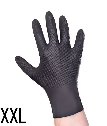 Rękawice Nitrylowe GRIP ProMates Czarne Rozmiar XXL Wytrzymałe Ochronne do Mechaniki, Warsztatu, Wulkanizacji, i 呕ywnoóci Dodaj do koszyka
