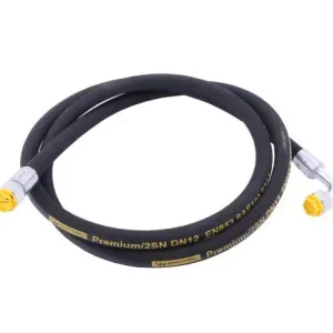 Przewód hydrauliczny 275 bar gwint M22x1.5 prosta/90 stopni L-1250mm DN12-2SN (AK-13-1250; P11P12) 27.5MPa Waryński Niska cena