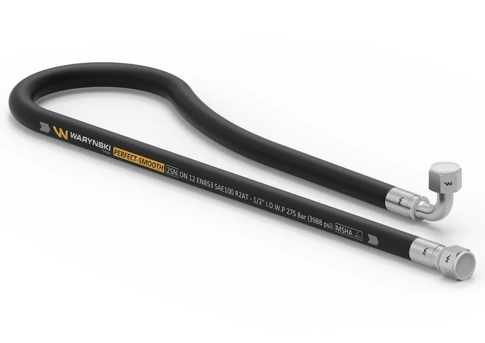 Przewód hydrauliczny gładki z uszczelnieniem - 275 bar gwint M22x1.5 prosta/90 stopni L-1500mm DN12-12SN (AK-13-1500; P11P12) 27.5MPa Waryński Szybka wysyłka