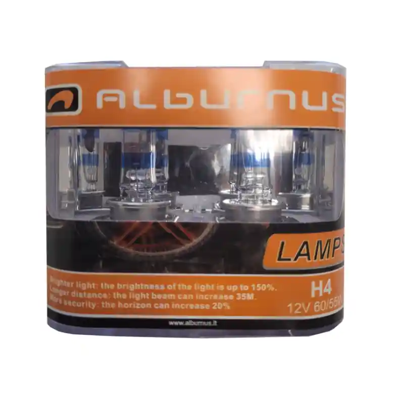 Niska cena Żarówka Żarówki Alburnus H4 P43T +150% 60/55W 12V DUO
