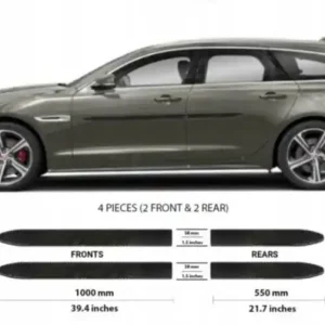 Jaguar XF Kombi 2016+ Listwy CZARNE Boczne Drzwi Premium