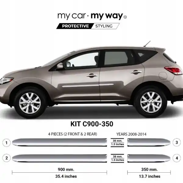 Bestseller Nissan MURANO II Z51 – Listwy CHROM Drzwi Ochronne