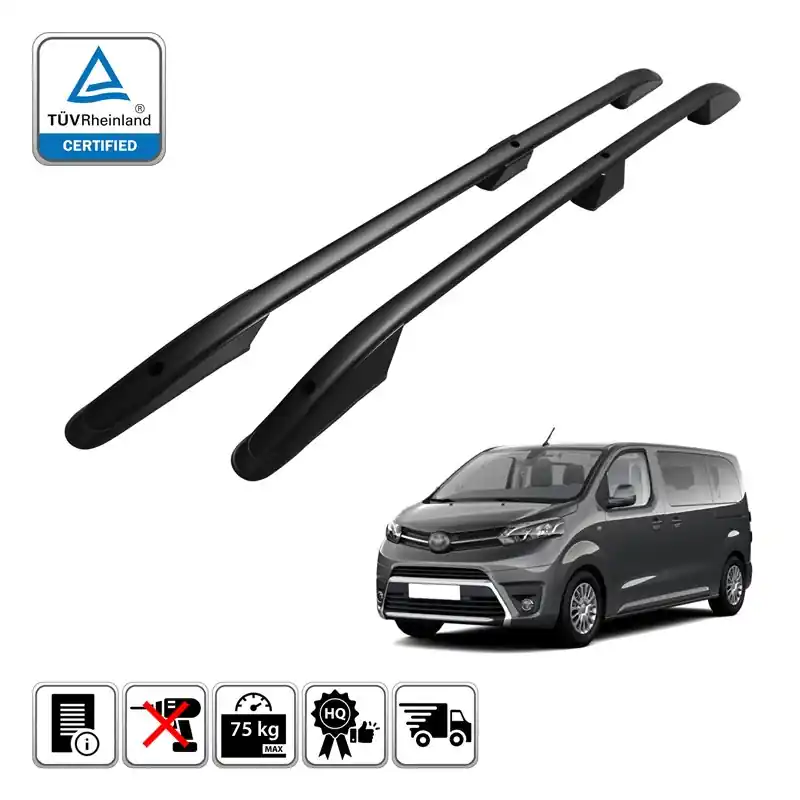 Bezpieczna płatność Relingi dachowe Toyota Proace Verso MDZ 2016+ Średni Czarne