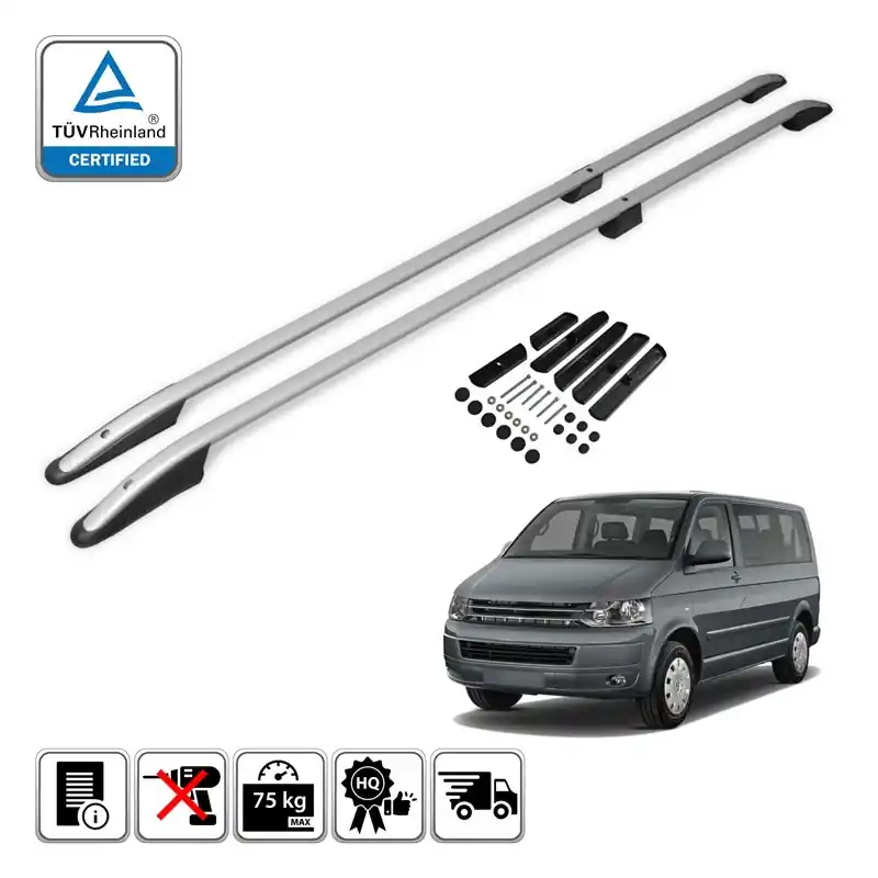 Relingi dachowe Volkswagen VW T5 Caravelle 2003-2015 L1 Srebrne Promocja