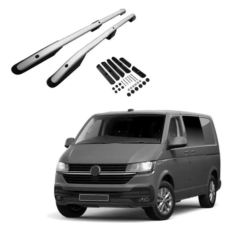 Relingi dachowe Volkswagen VW T6.1 Caravelle 2019+ L1 Srebrne Łatwy zwrot