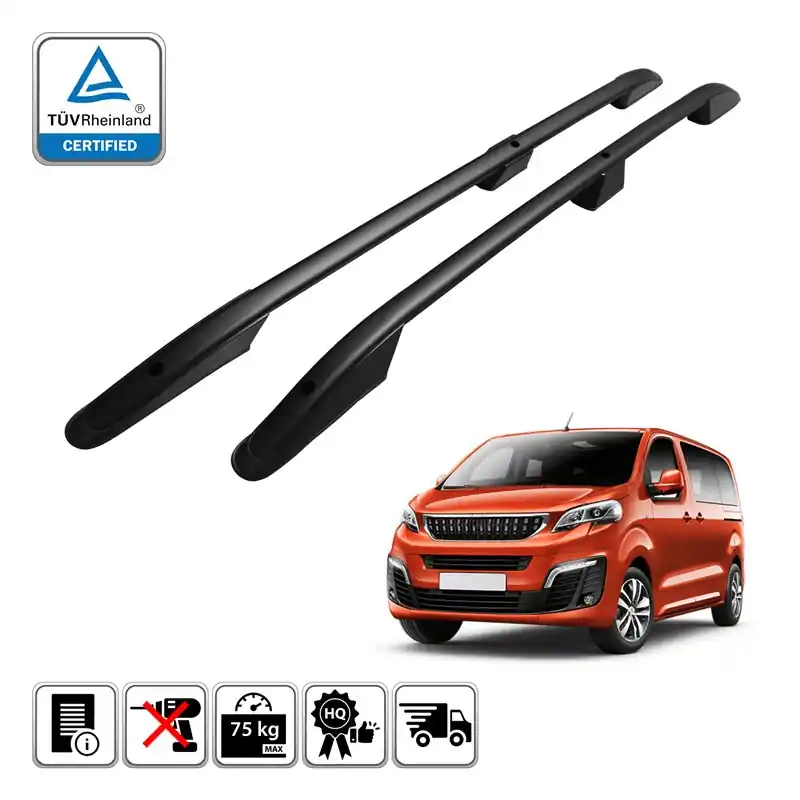Relingi dachowe do Peugeot Traveller 2016+ SHORT L1 Czarne Zamów dziś