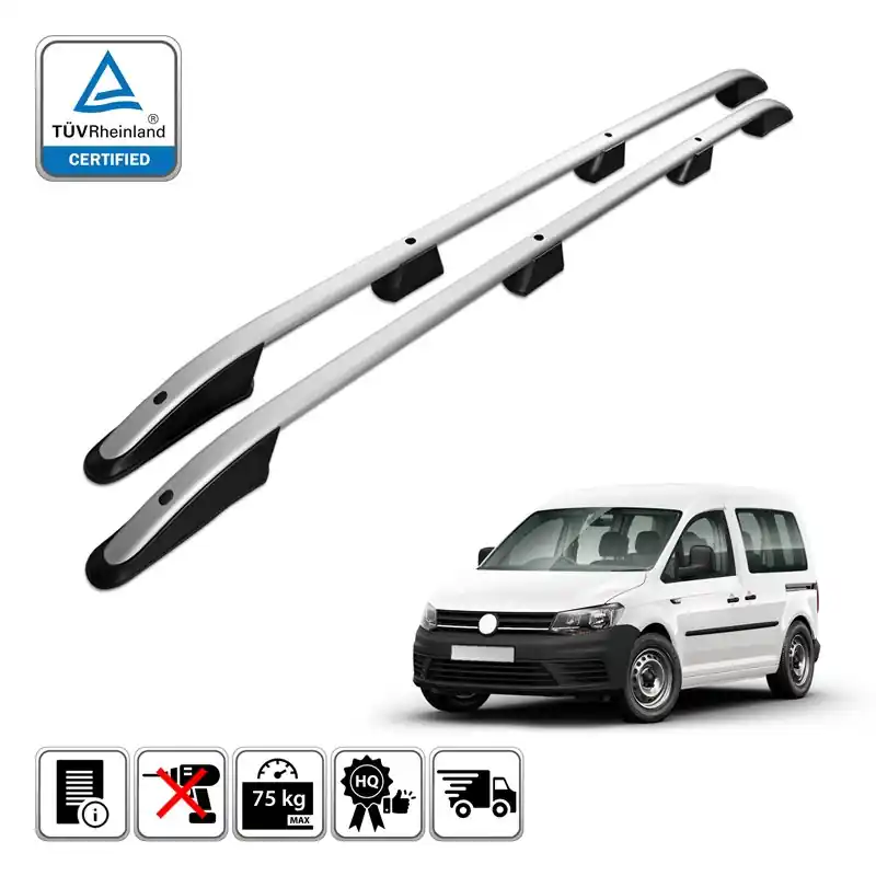 Relingi dachowe Volkswagen VW Caddy 2003-2020 MAXI Srebrne Super okazja