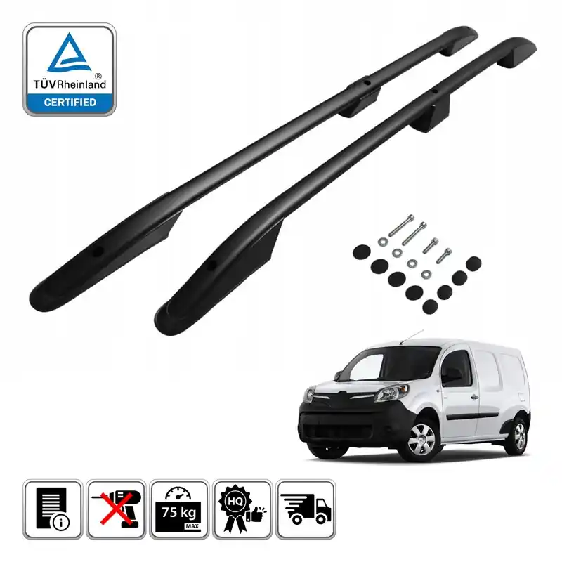 Zniżka Relingi dachowe do Renault Kangoo II 2008-2022 L1 Czarne