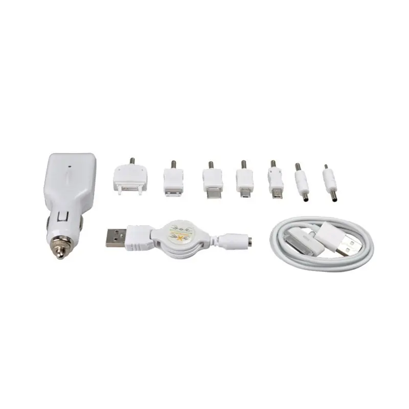 Ekspresowa dostawa Ładowarka samochodowa do telefonów z adapterami 12/24V - WYPRZEDAŻ