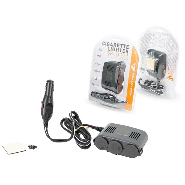 Potrójne gniazdo zapalniczki samochodowej z USB 12V HEAVY DUTY - NOWOŚĆ Super okazja