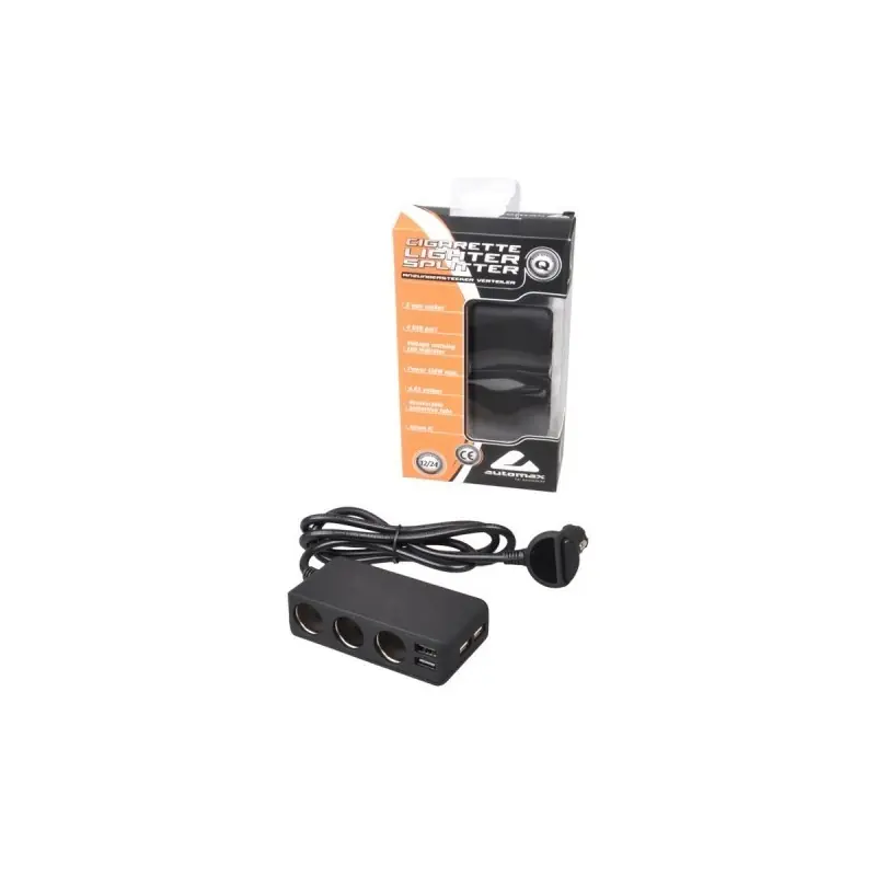 *Rozgałęziacz potrójny 12/24V - 4 x USB + woltomierz cyfr. (2x2,4A+2x1A) Wysoka jakość