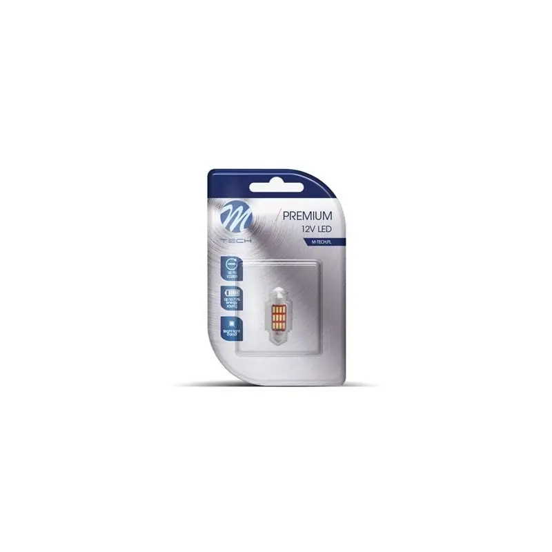 Dioda LED x1 - C5W 36mm 12x4014SMD 10-30V CANBUS, biała (LB603W) PREMIUM Popularny