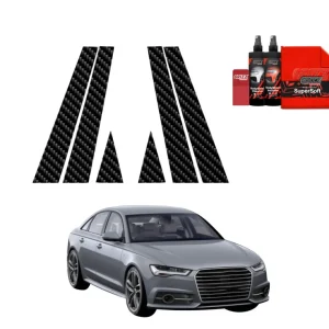 Super okazja 6w1 Folia karbonowa na słupki do Audi A6 C7 Sedan (2011-2014)