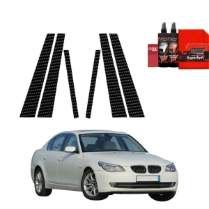 6w1 Folia karbonowa na słupki do BMW 5 E60 Sedan 4D (2007-2010) Wyjątkowa oferta