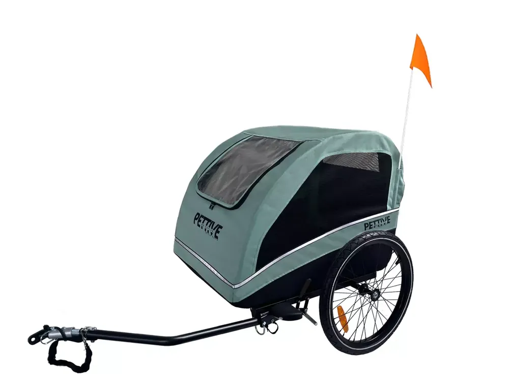 Premium Przyczepka rowerowa dla psa Petrive Active One 2w1 Green do 40 kg