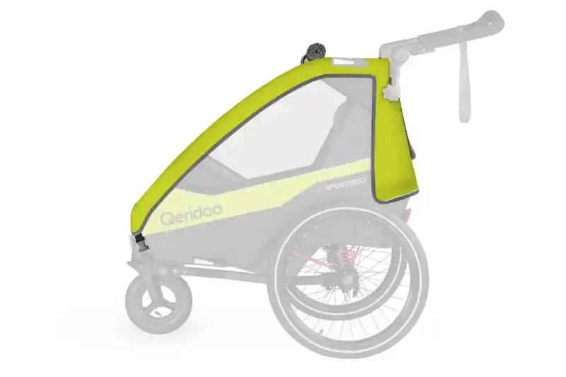 Poszycie górne z moskitierą przyczepki rowerowej Qeridoo Sportrex1 Lime Green Zniżka