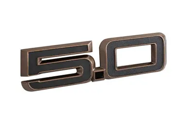 Emblemat Fender - 5.0 - Czarny z brązową obręczą - Czarna kropka Popularny